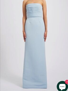 Amsale Sonia Ice Blue Evening Gown